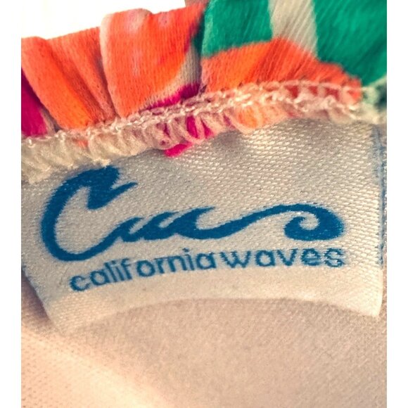 NWT California Waves M Floral Halter Bikini Top Padded Double Tie Back Design - Picture 7 of 12